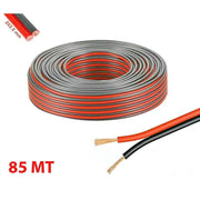 Trade Shop - Matassa Cavo Audio 85mt Bipolare Per Impianto Stereo Casse Rosso E Nero 2x2,5 Mm -