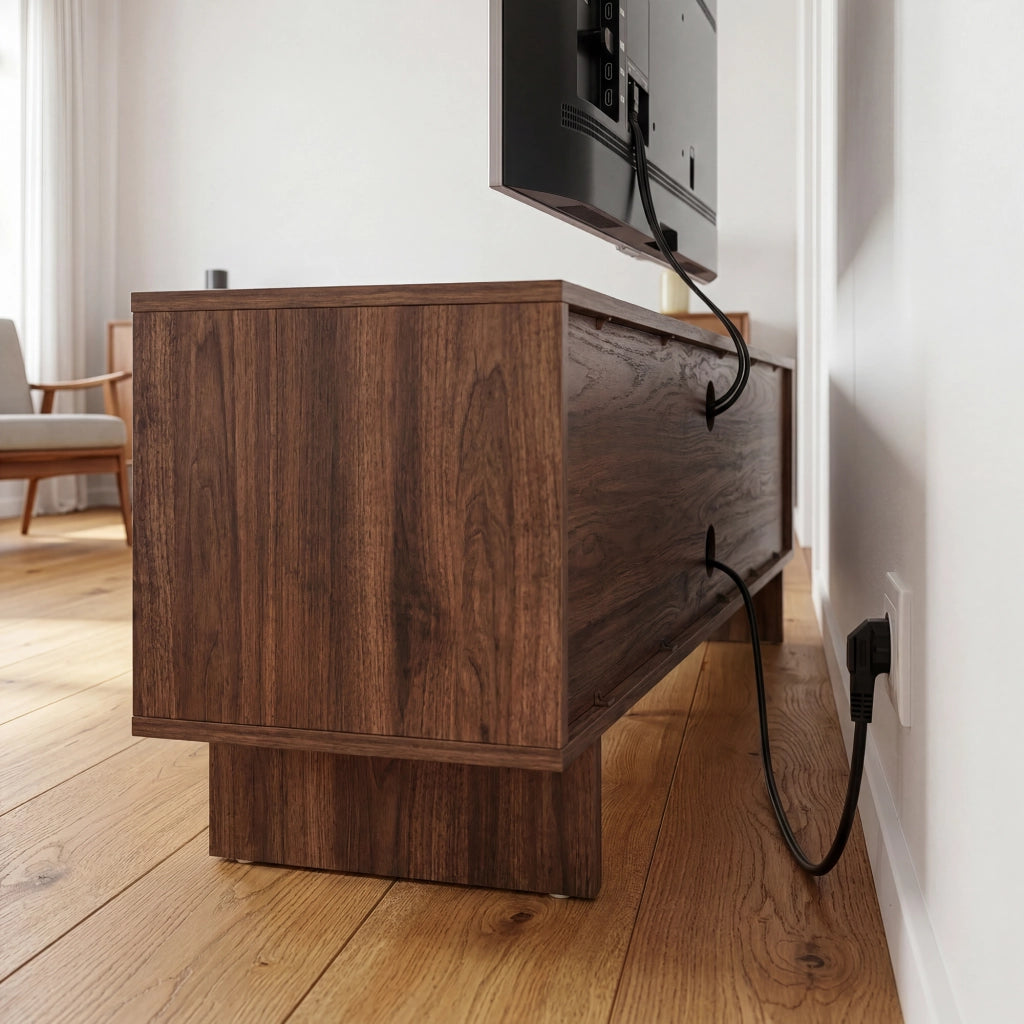 Mobile Porta TV Katanshumn con 2 Ante 150x39x45 cm - Effetto Noce [en.casa]