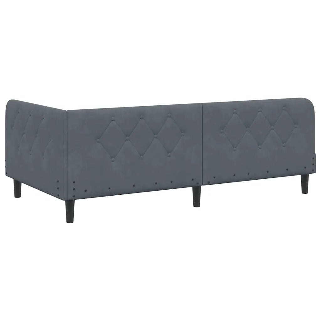 Cornice del letto ad angolo Grigio scuro 100 x 200 cm Velluto 3394165
