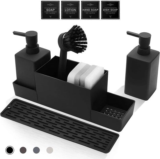 Organizzatore di vaschetta per acqua - sistema di scarico cucina - 1 pezzo - nero - plastica