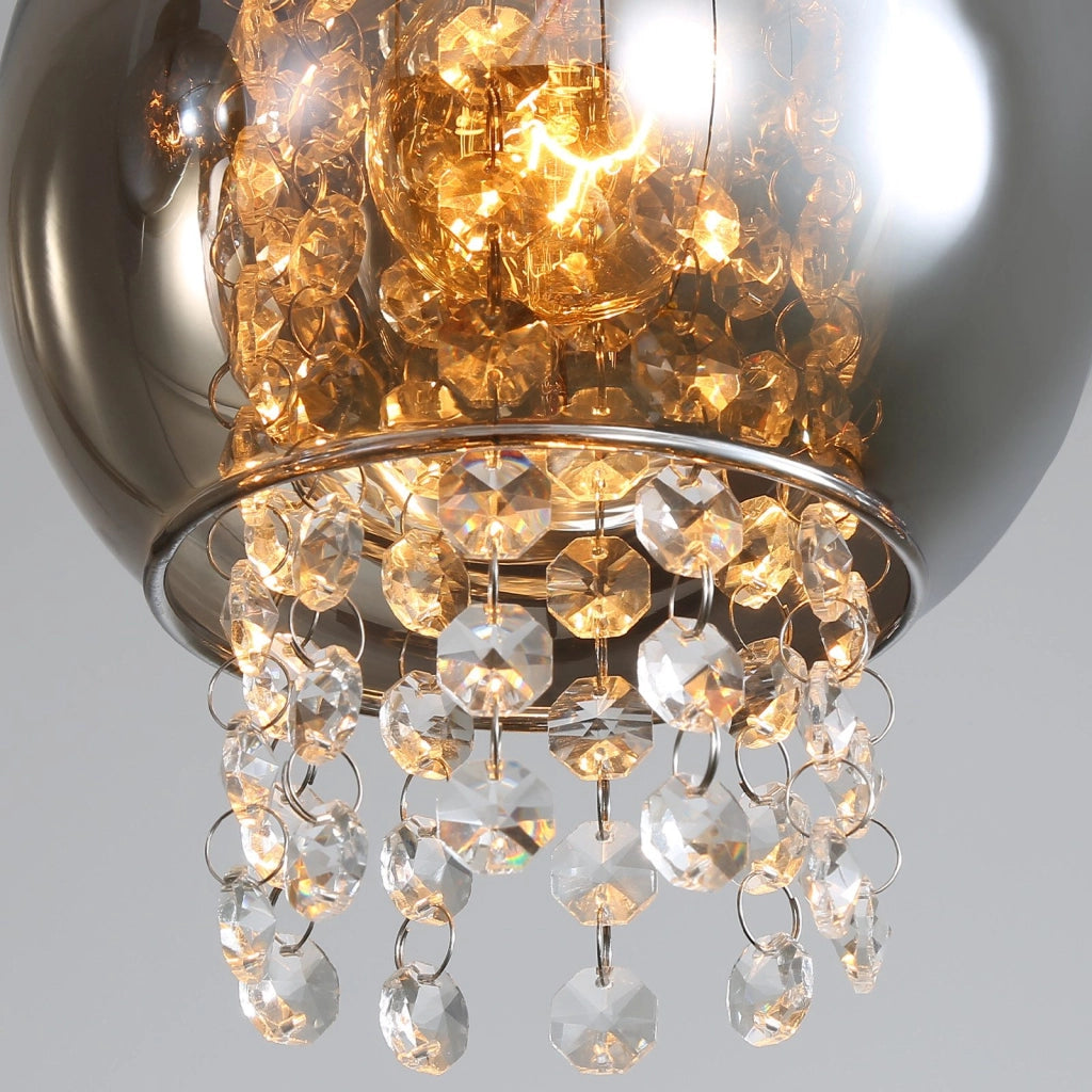 ZMH Lampada da soffitto plafoniera moderna vetro grigio fumo E27 per camera letto corridoio
