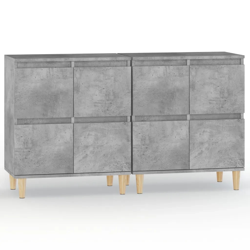 Credenze 2pz | Madia | Buffet da pranzo | Armadio da pranzo Grigio Cemento 60x35x70 cm in Legno Multistrato