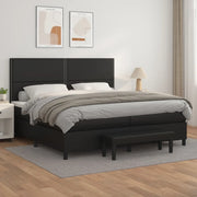 Giroletto a Molle con Materasso Nero 200x200 cm in Similpelle 3137623