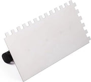 Set di punterie per denti 4 pezzi - punteria a dente 6x6 8x8 10x10 12x12 mm - spatola a stile 270 x 130 con manico in plastica - punteria in acciaio inox - punteria in acciaio inox per tegole - Made in UE