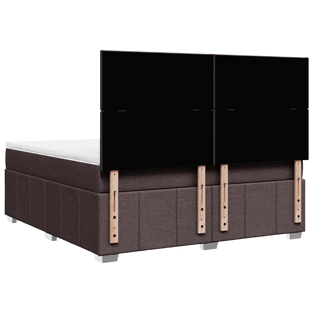 vidaXL Giroletto a Molle con Materasso Marrone Scuro 180x200cm Tessuto