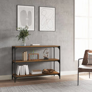 Libreria rovere fumo 100x33x70,5 cm Legno Multistrato e Acciaio cod mxl 24159
