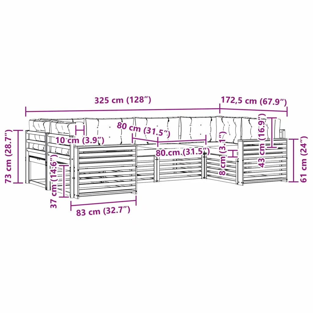 Set di divani da esterno 6 pz Bianco e Beige 3391053
