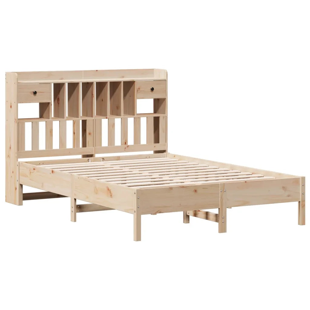 Letto Libreria senza Materasso 140x190 cm in Legno di Pino 3322921