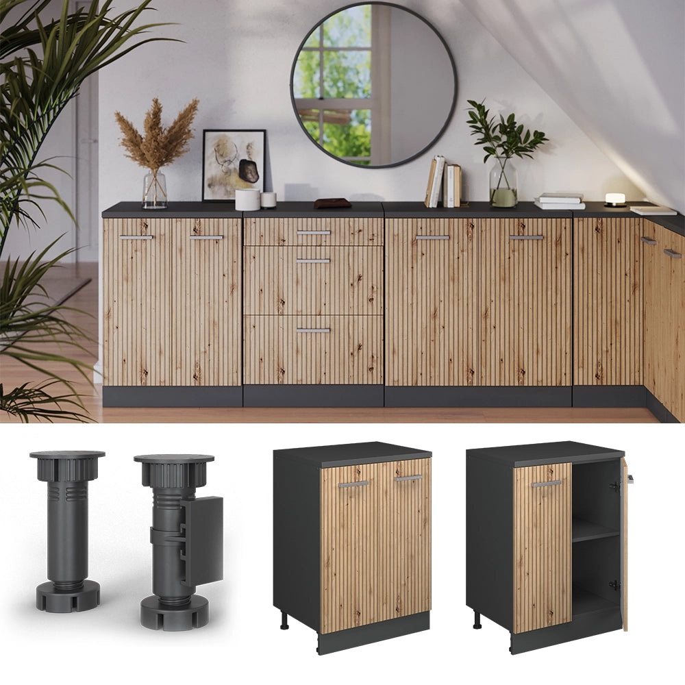 Mobile per mansarda Rion Rovere artigianale/Antracite 60 x 83.8 cm senza inclinazione con 2 ante Vicco