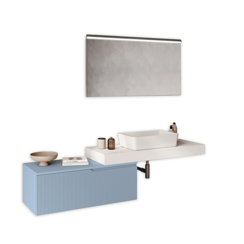 Composizione 4 pezzi VENERE bianco/azzurro tiffany