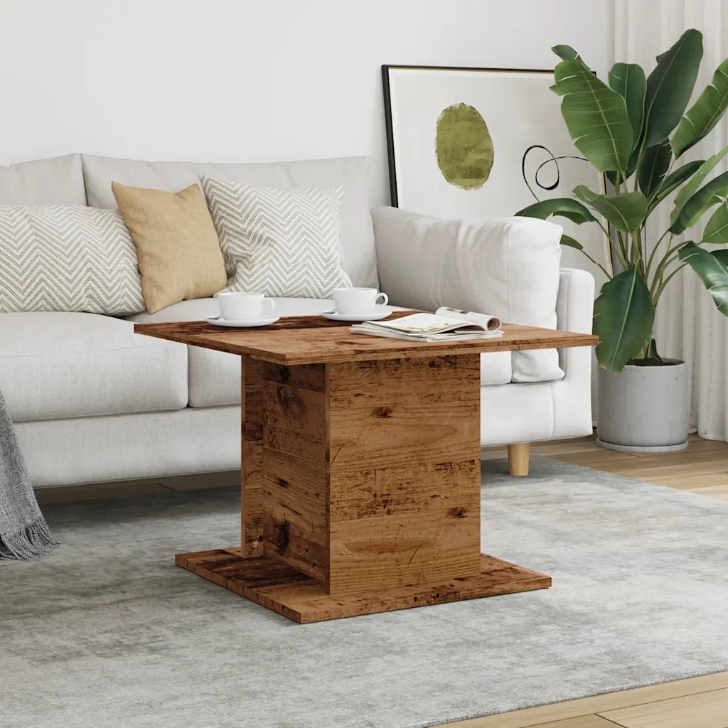 Tavolino da Salotto-Tavolino da soggiorno-Tavolo Legno Antico 55,5x55,5x40 cm in Truciolato