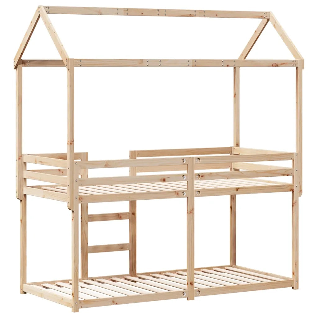 Letto a Castello senza Materasso 90x190 cm Legno di Pino