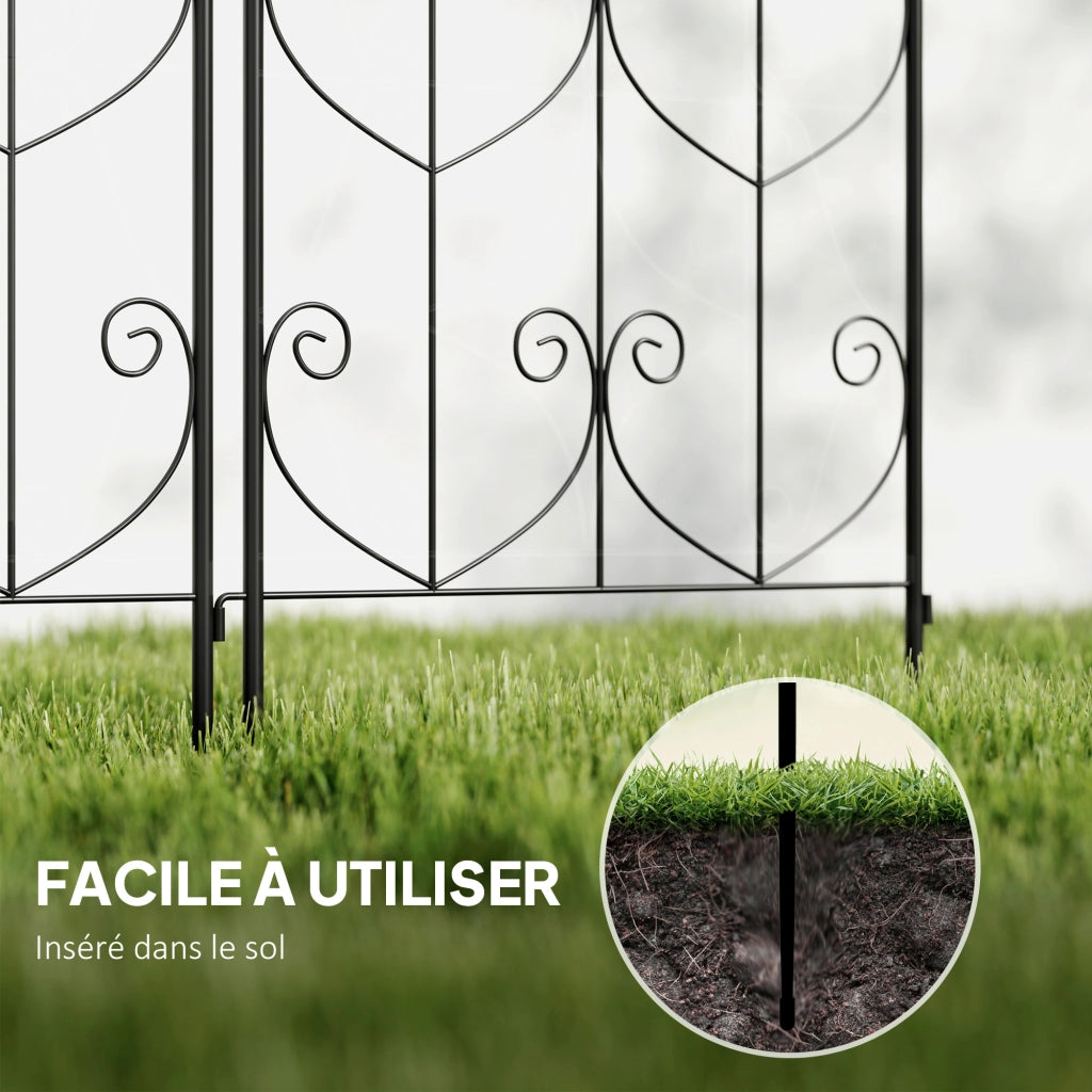 Graticcio per piante rampicanti con uccelli ¨C zephmum ¨C nero metallo 50x180 cm
