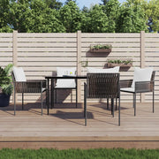 Set Pranzo da Giardino 5pz con Cuscini in Polyrattan e Acciaiocod mxl 100598