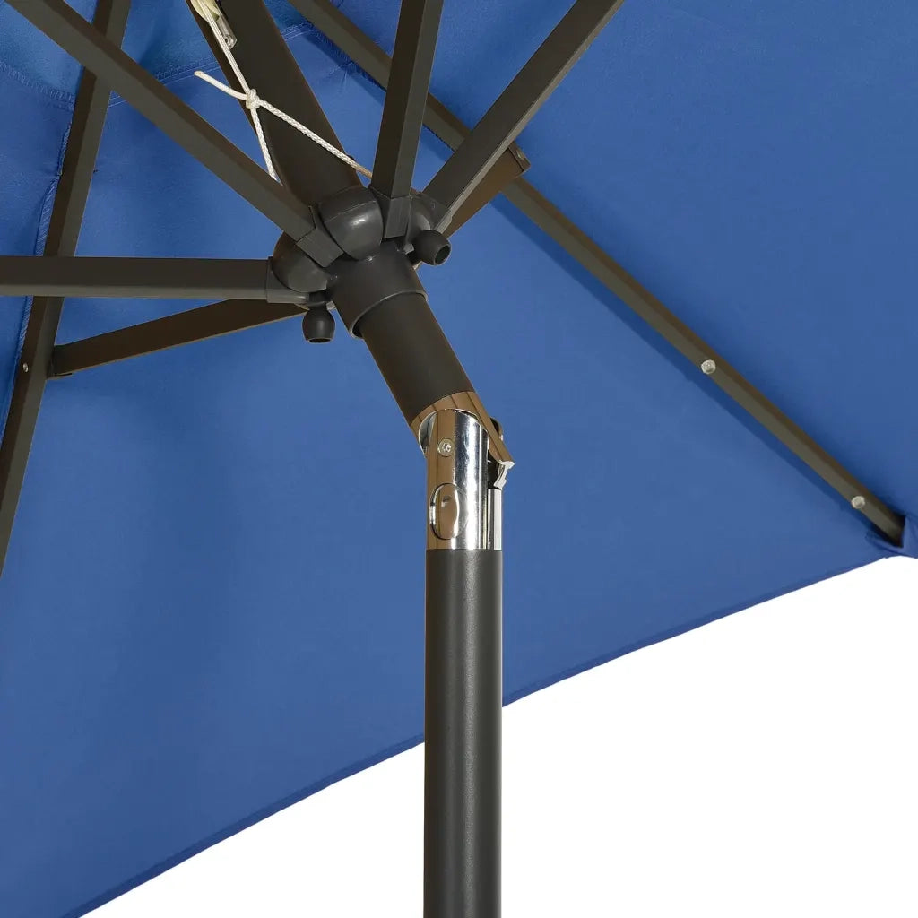 Ombrellone con Luci LED-Ombrello da giardino Azzurro 200x211 cm in Alluminio