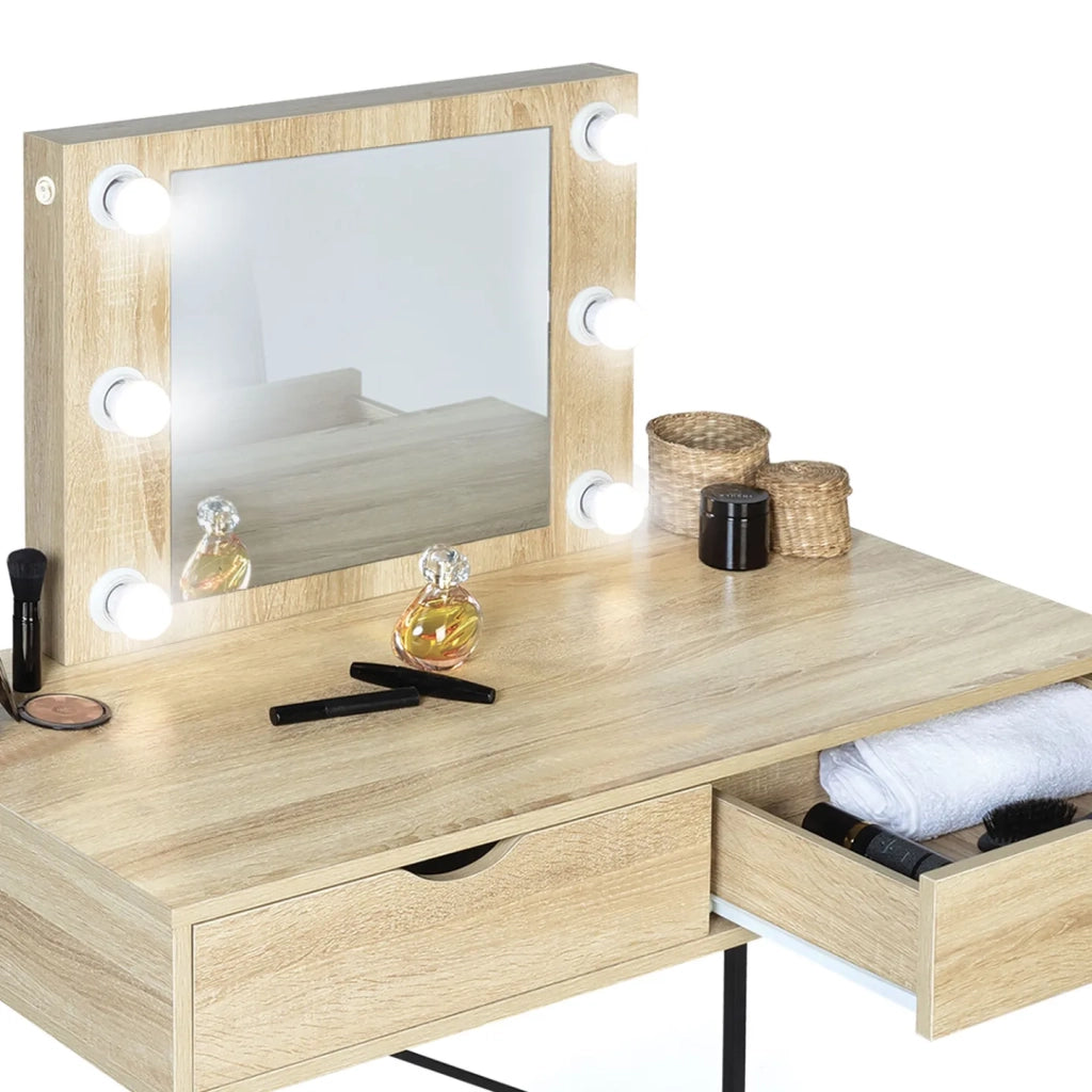 IDMarket - Toeletta con specchio di design industriale LOUISA