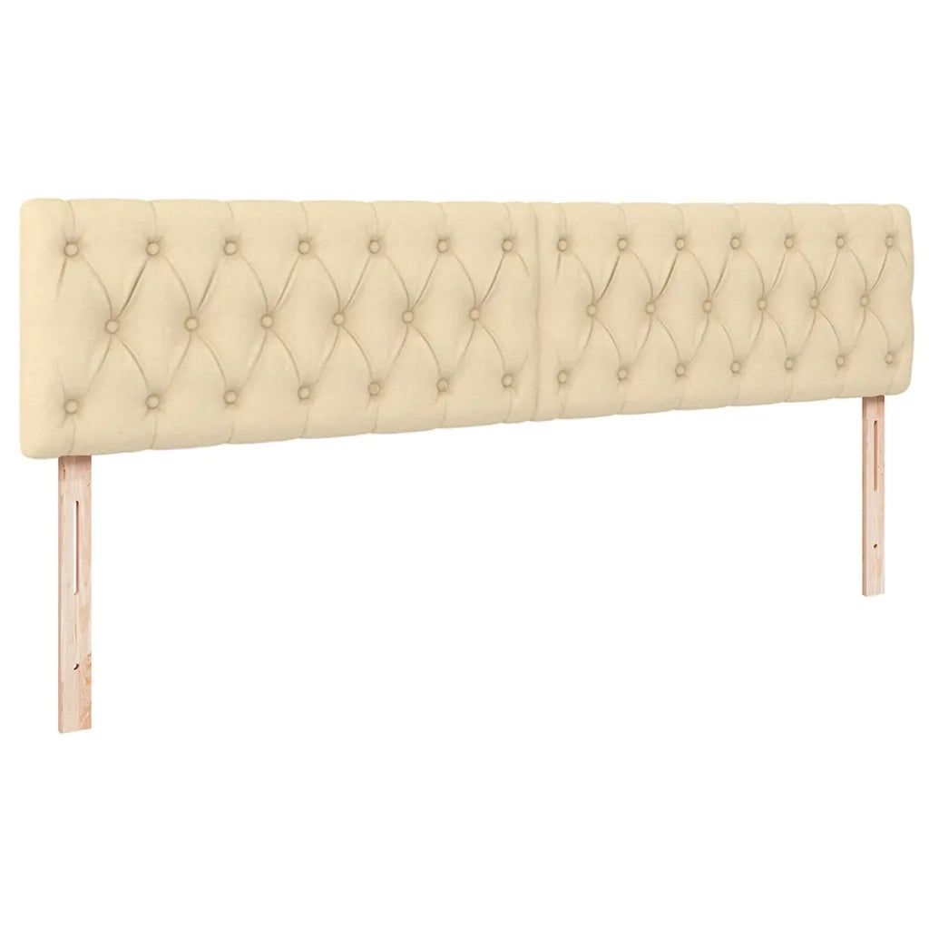 vidaXL Struttura Letto Pouf con Materasso Crema 200x200cm in Tessuto