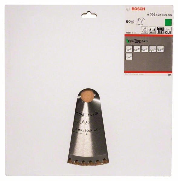 2608640441 - Lama per troncatrice Optiline Wood 305 x 30 x 2,5 mm, 60