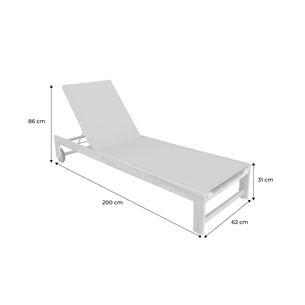Set 2 lettini prendisole in legno multiposizione con ruote, verde kaki