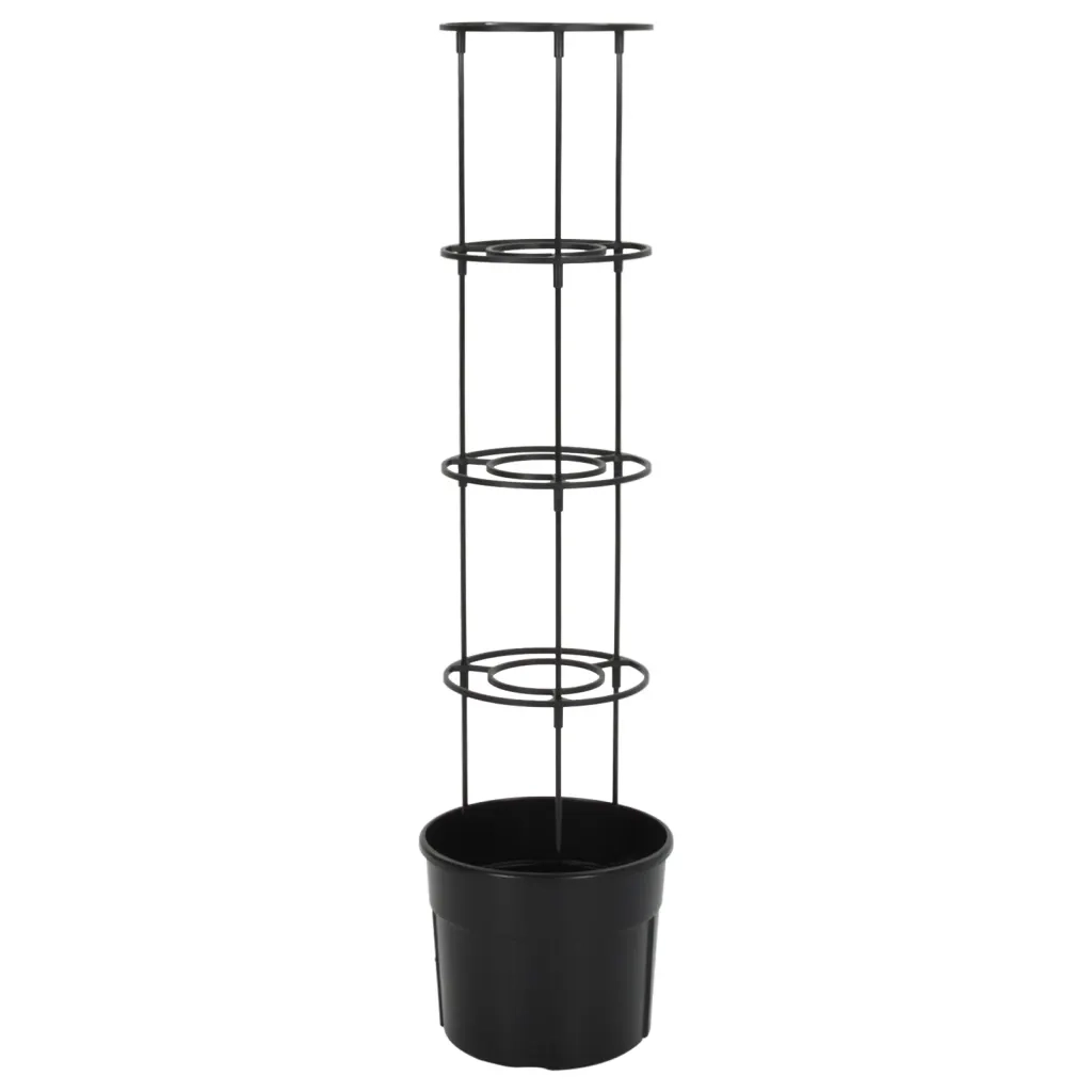 Vaso a Torre per Pomodori Antracite Ã˜29,5x115 cm Polipropilene
