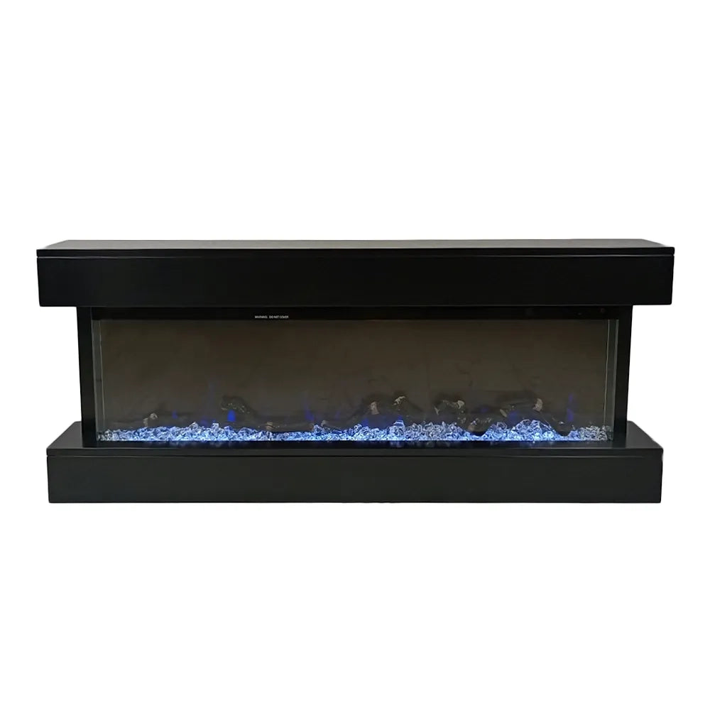 Tempo Style - Camino elettrico a parete e da incasso ALARO PLUS | Stufa ventilata da 750W/1500W a basso consumo, (Nero, 128cm)