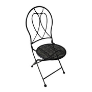 Set di 2 Sedie Iago In Metallo Con Seduta Tonda 39x39x94 Nero Opaco
