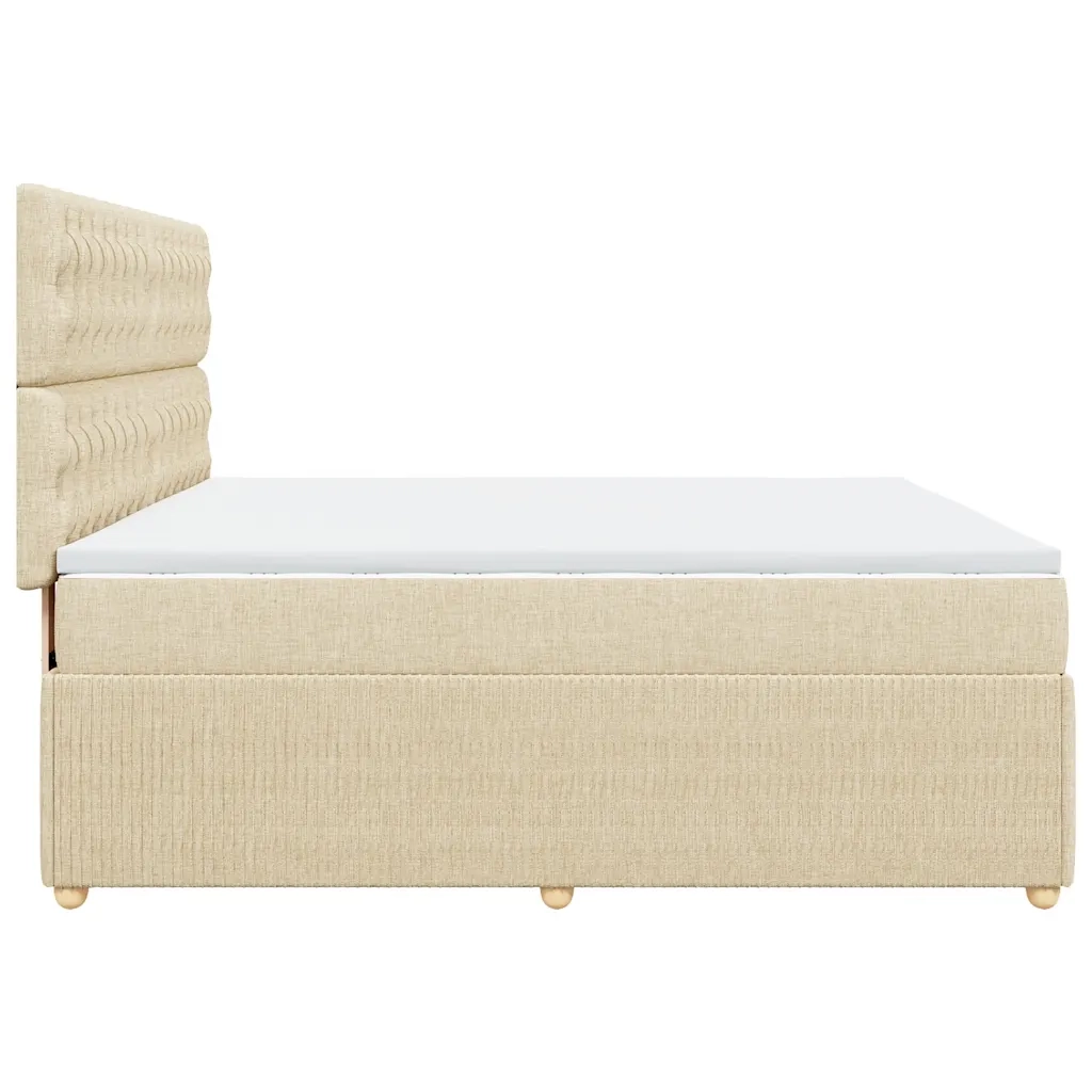 Giroletto a Molle con Materasso Crema 180x200 cm in Tessuto 3294447