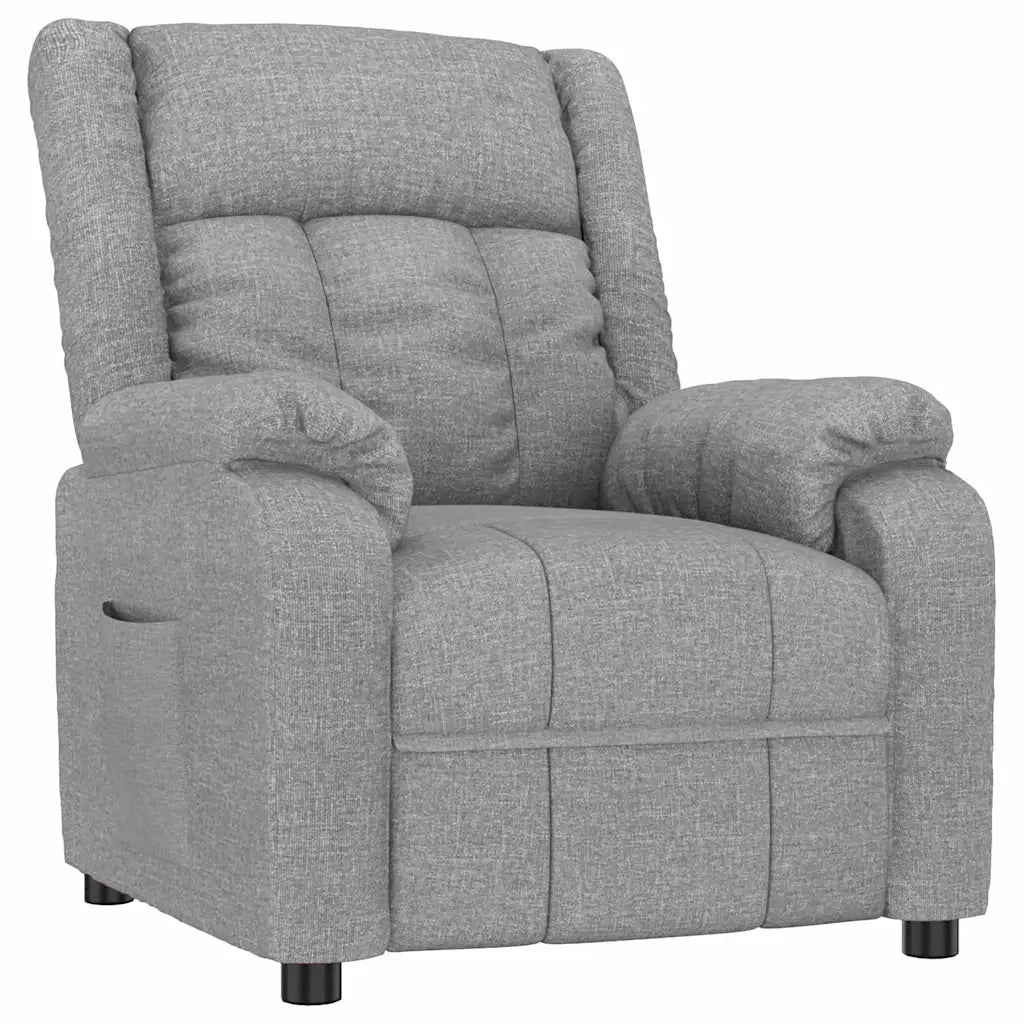 Divano Sedia-Poltrona Reclinabile in Tessuto Grigio Chiaro 410986