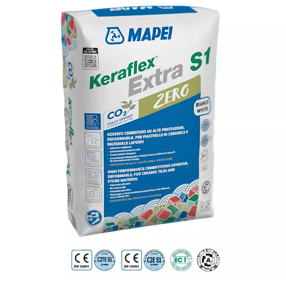 Adesivo piastrelle keraflex extra s1 colore bianco sacco 23 kg