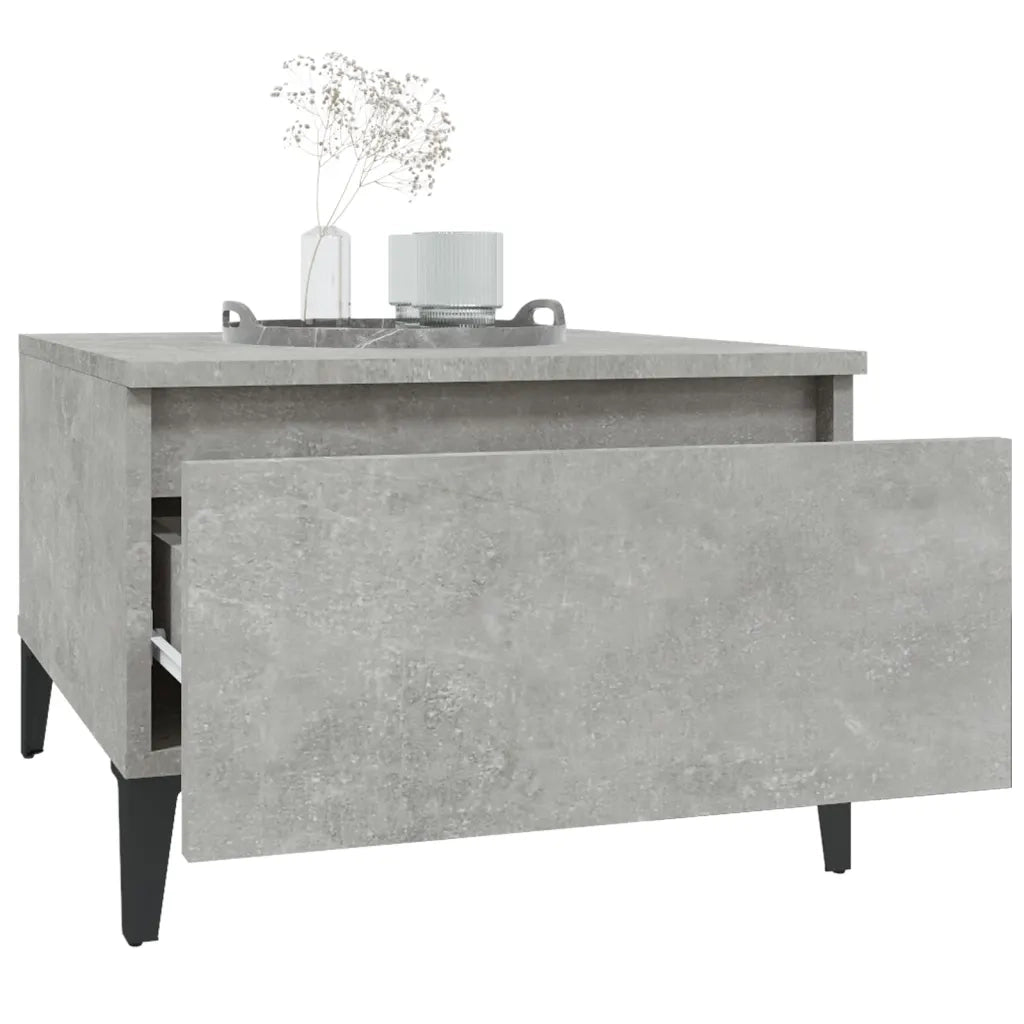 Tavolino Grigio Cemento 50x46x35 cm in Legno Multistrato 819524