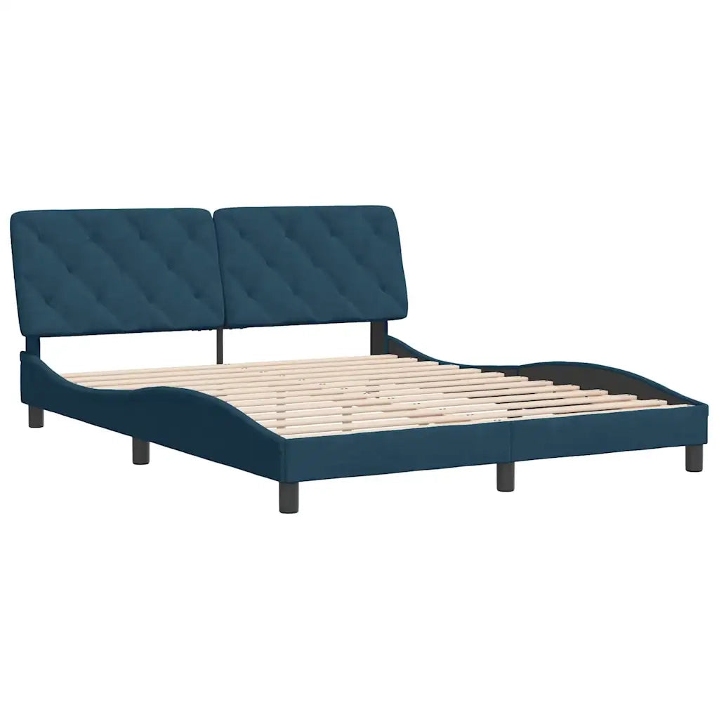 Giroletto senza Materasso Blu 160x200 cm in Velluto 3207933