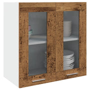 Pensile da Cucina-Mobile Cucina da Parete ¡°Lyon¡± con Anta in Vetro Legno Antico