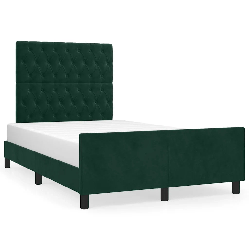 Giroletto senza Materasso Verde Scuro 120x190 cm Velluto 3270599
