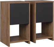 Comodino Evo, Quercia dorata/antracite, Set di 2