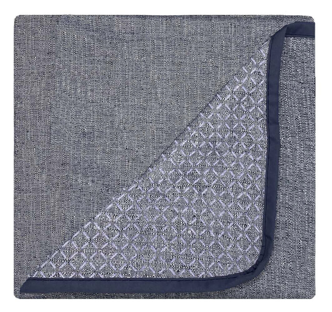 Copridivano in Poliestere con Penisola Sinistra Seduta 190 cm Blu Scuro