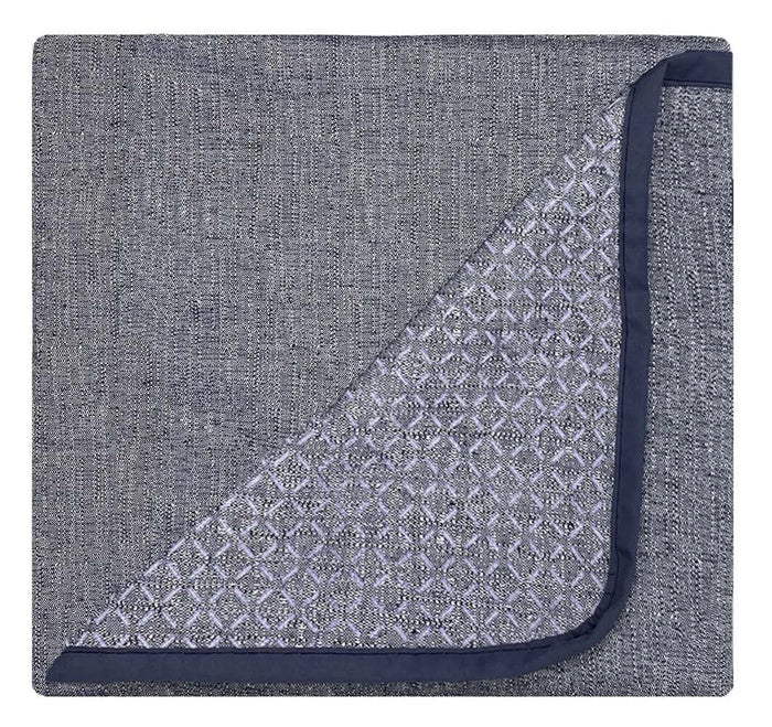 Copridivano in Poliestere con Penisola Sinistra Seduta 290 cm Blu Scuro