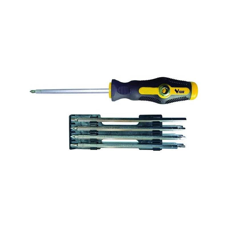 Cacciavite Vigor multibit, con inserti, 18in1