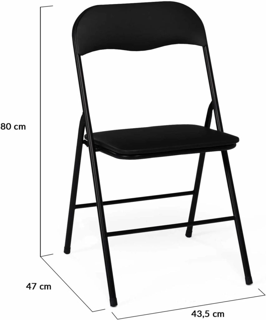 Set di 6 sedie pieghevoli KITY nere in PU