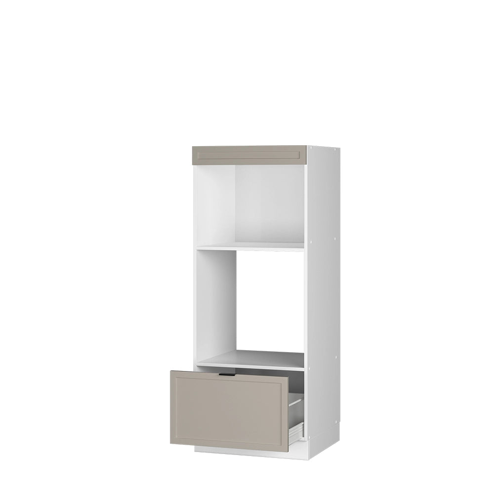 Mobile cucina microonde Fame-Line GrigioBeige/Bianco 60 cm aperto Vicco