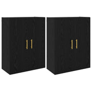 Set di 2 moderni pensili a 4 ante contenitivi ottimizzati 69,5 x 34 x 90 cm legno di rovere nero ingegnerizzato 02_0056042