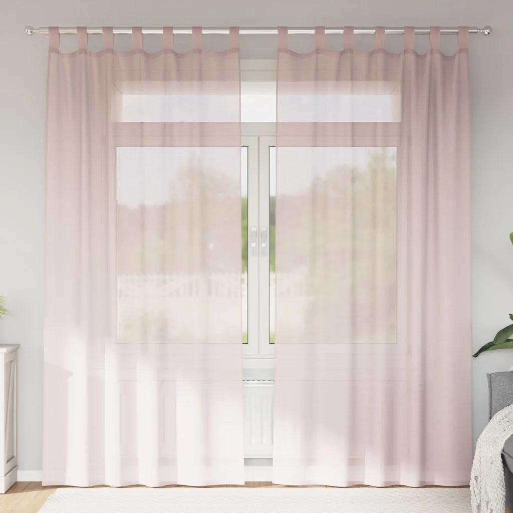 vidaXL Tende in Voile con Passanti 2 pz Rosa Chiaro 140x245 cm