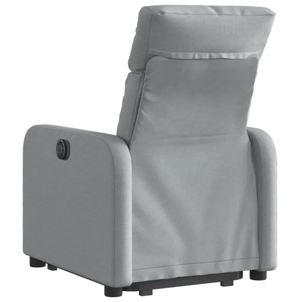 Poltrona | Sedia Relax Alzapersona Reclinabile Grigio Chiaro in Tessuto