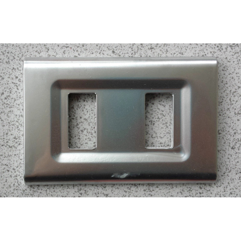 Trade Shop - Placchette Placche In Abs Serie Magic Elite Bticino Compatibili Color Copriprese - Argetno Lucido -3 Fori     -