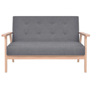Divano a 2 posti per soggiorno salotto casa uso interno 113,5 x 67 x 73,5 cm tessuto grigio scuro 02_0019564