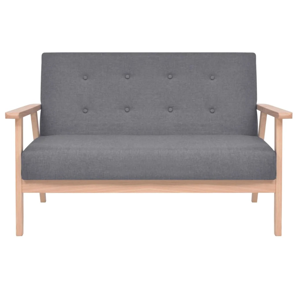Divano a 2 posti per soggiorno salotto casa uso interno 113,5 x 67 x 73,5 cm tessuto grigio scuro 02_0019564