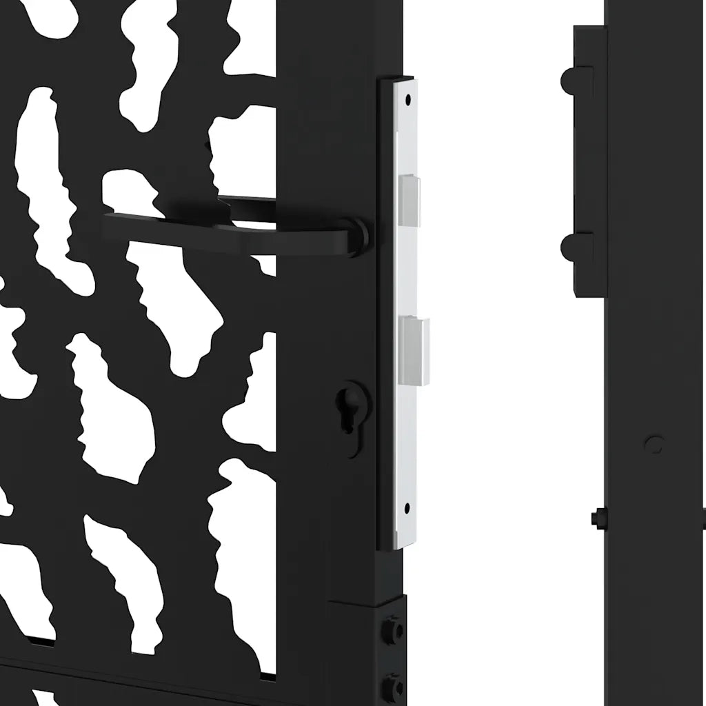 vidaXL Cancello Giardino Nero 105x106 cm in Acciaio Design a Traccia