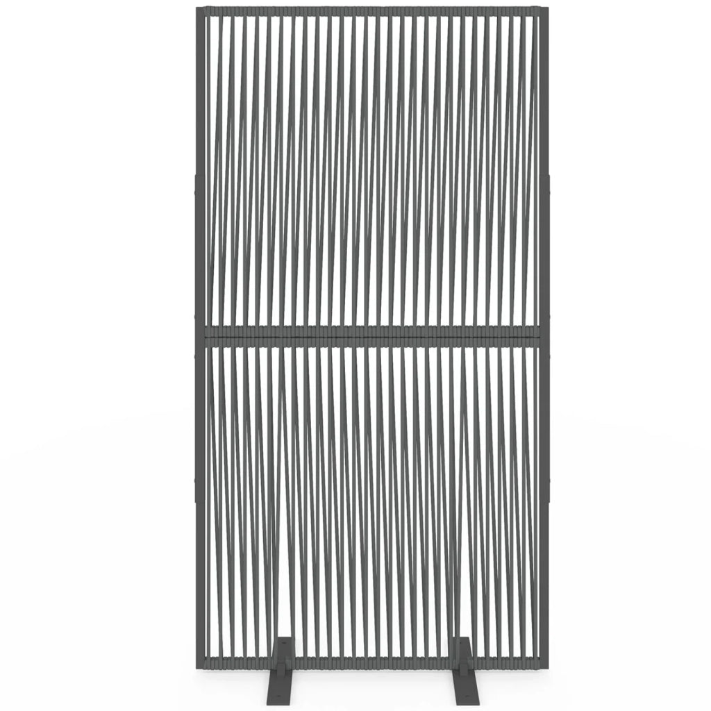 IDMarket - Paravento decorativo 80 x 150 cm RIO Cordame effetto rattan e metallo grigio antracite