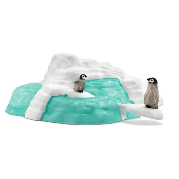 SCHLEICH- Famiglia di pinguini sul lastrone di ghiaccio- 42661- Gamma Wild Life