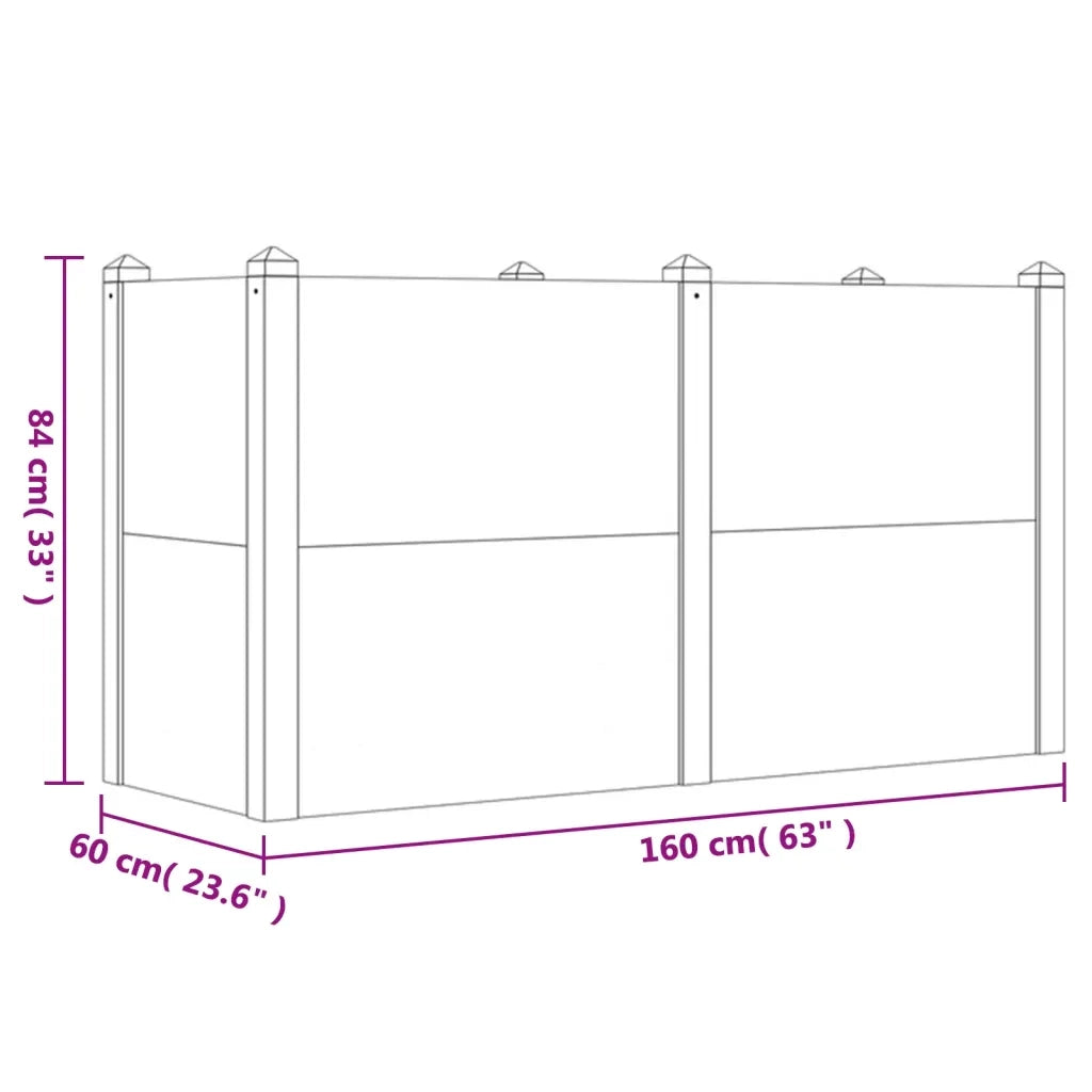 Fioriera Rialzata da Giardino 160x60x84cm Legno Massello Acacia 363449