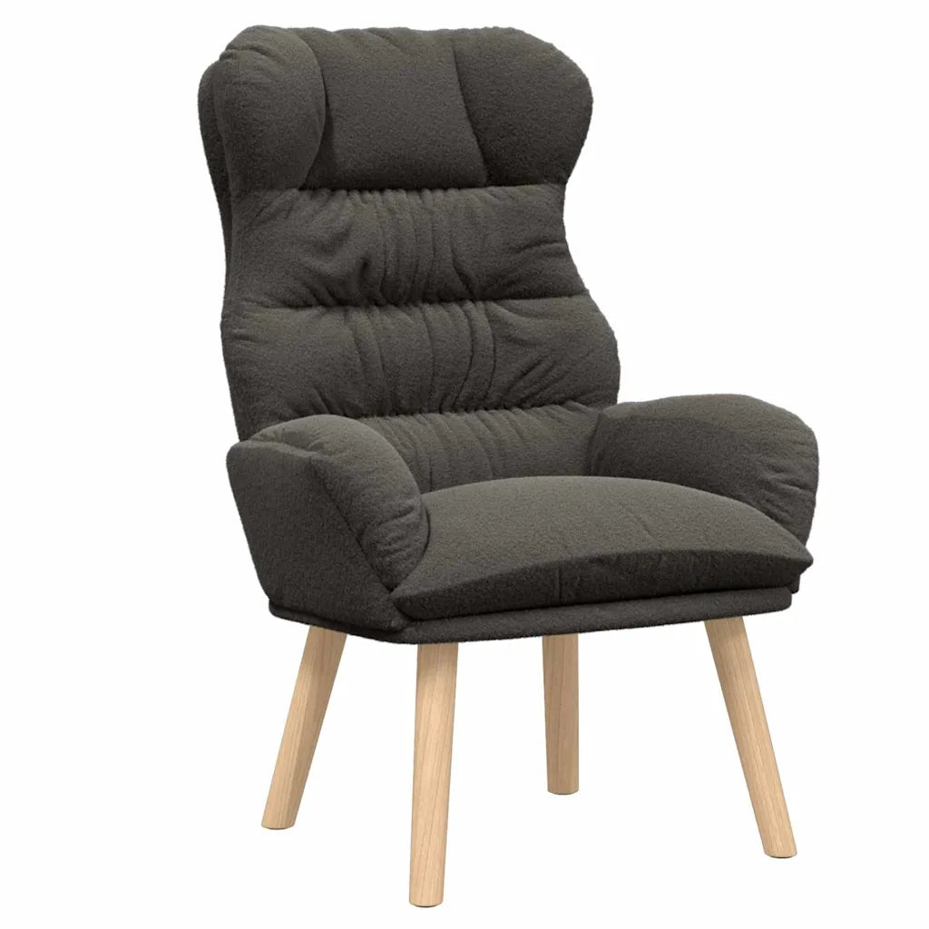 Poltrona | Sedia Relax Grigio scuro 69 x 74 x 93 cm Tessuto Sherpa